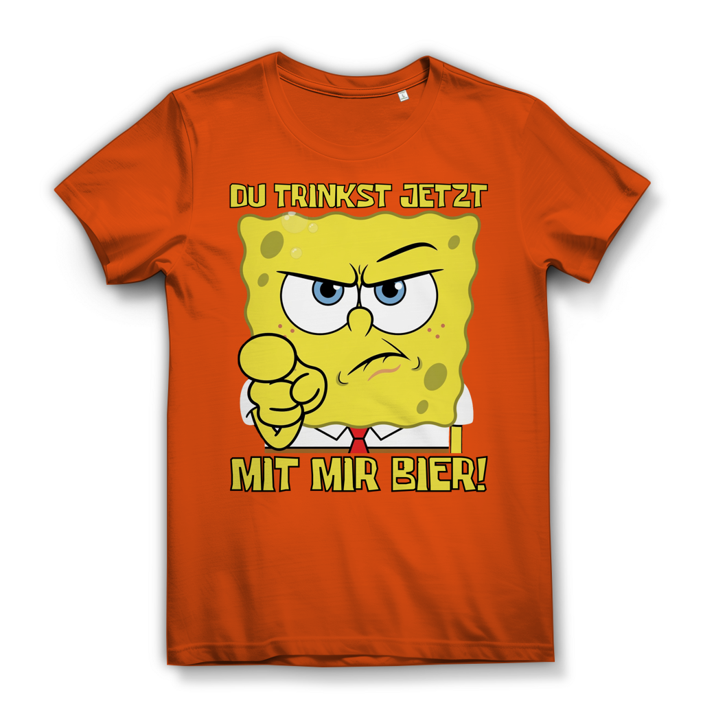 Du trinkst jetzt mit mir Bier - Damen Premium Bio T-Shirt Orange