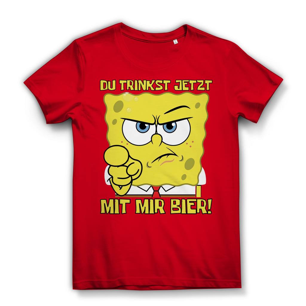 Du trinkst jetzt mit mir Bier - Damen Premium Bio T-Shirt Red