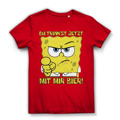 Du trinkst jetzt mit mir Bier - Damen Premium Bio T-Shirt Red
