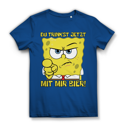 Du trinkst jetzt mit mir Bier - Damen Premium Bio T-Shirt Royal Blue