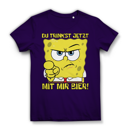 Du trinkst jetzt mit mir Bier - Damen Premium Bio T-Shirt Urban Purple
