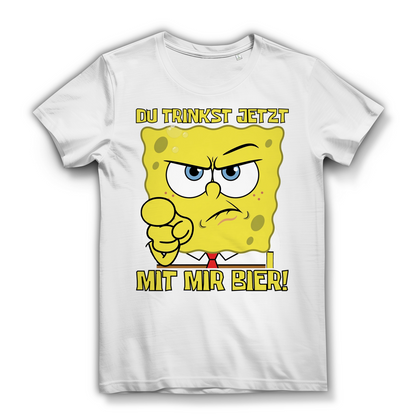 Du trinkst jetzt mit mir Bier - Damen Premium Bio T-Shirt White