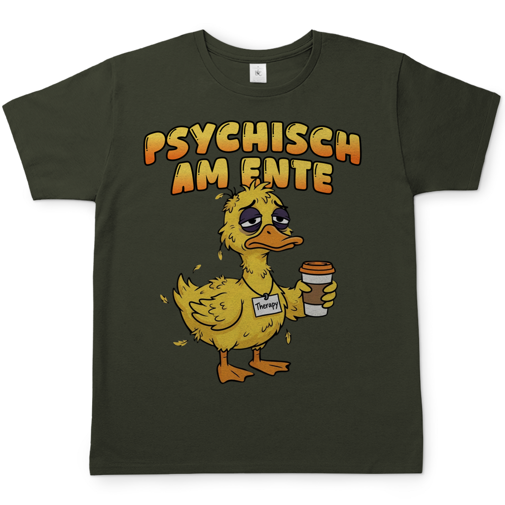 Psychisch am Ente - Herren T-Shirt Urban Khaki
