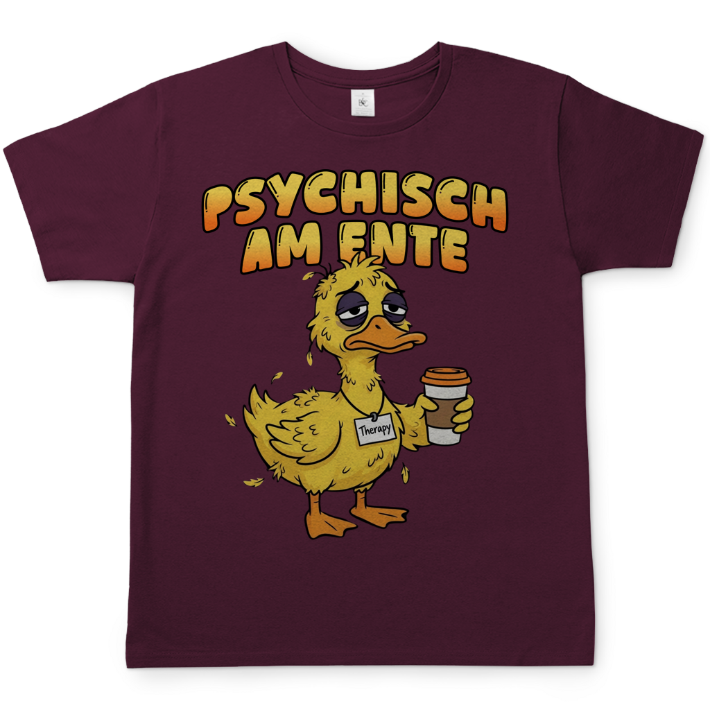 Psychisch am Ente - Herren T-Shirt Burgundy