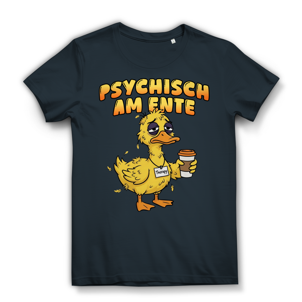 Psychisch am Ente - Damen Premium Bio T-Shirt Dark Grey