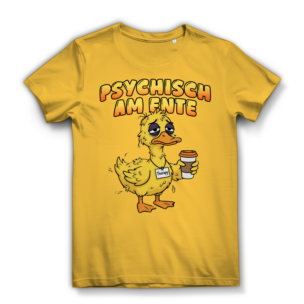 Psychisch am Ente - Damen Premium Bio T-Shirt Gold