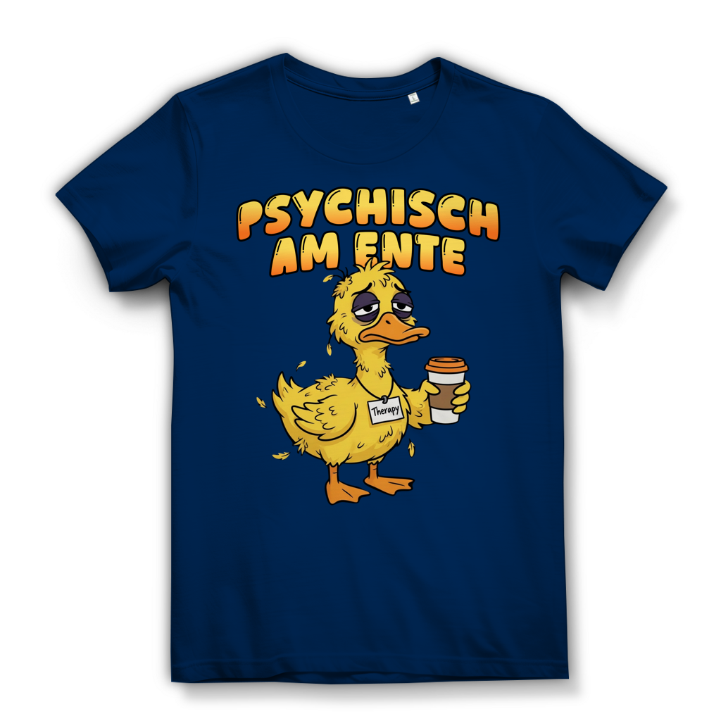 Psychisch am Ente - Damen Premium Bio T-Shirt Navy