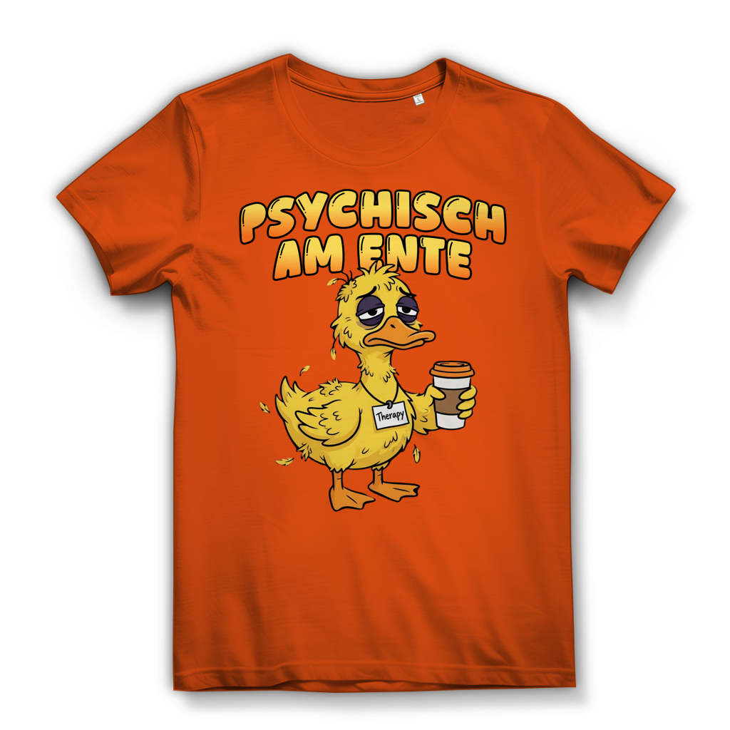 Psychisch am Ente - Damen Premium Bio T-Shirt Orange