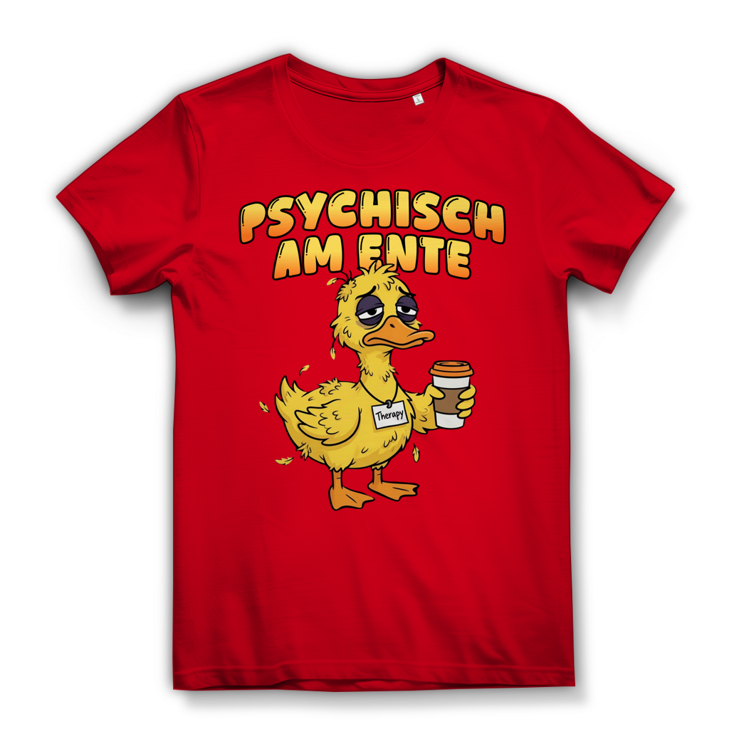 Psychisch am Ente - Damen Premium Bio T-Shirt Red