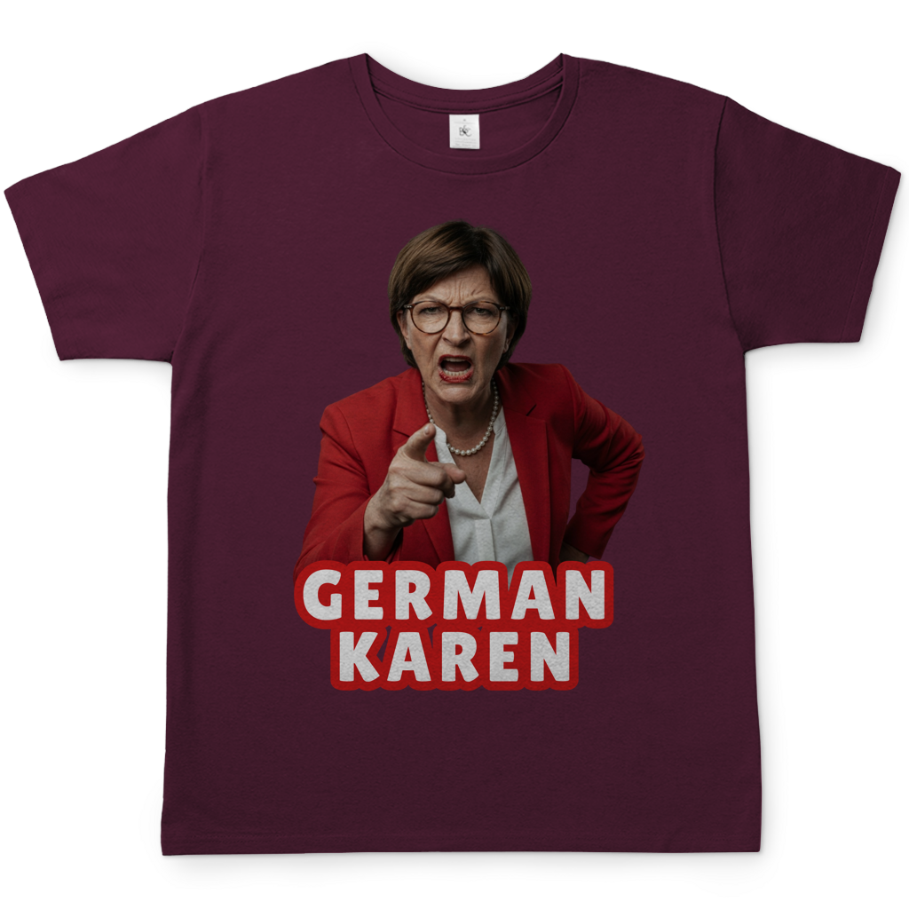 German Karen Esken - Herren T-Shirt Burgundy