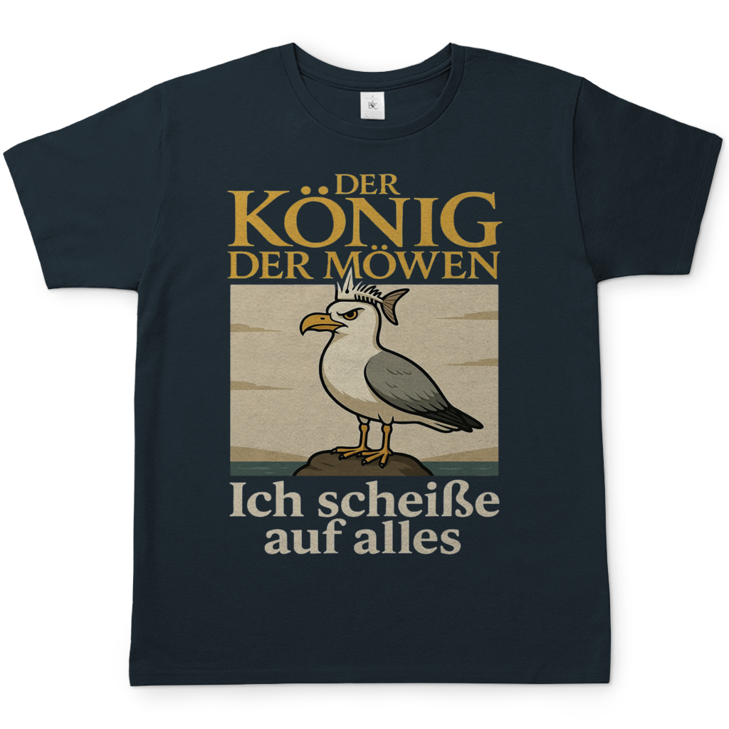 Der König der Möwen ich scheiße auf alles - Herren T-Shirt Dark Grey Solid
