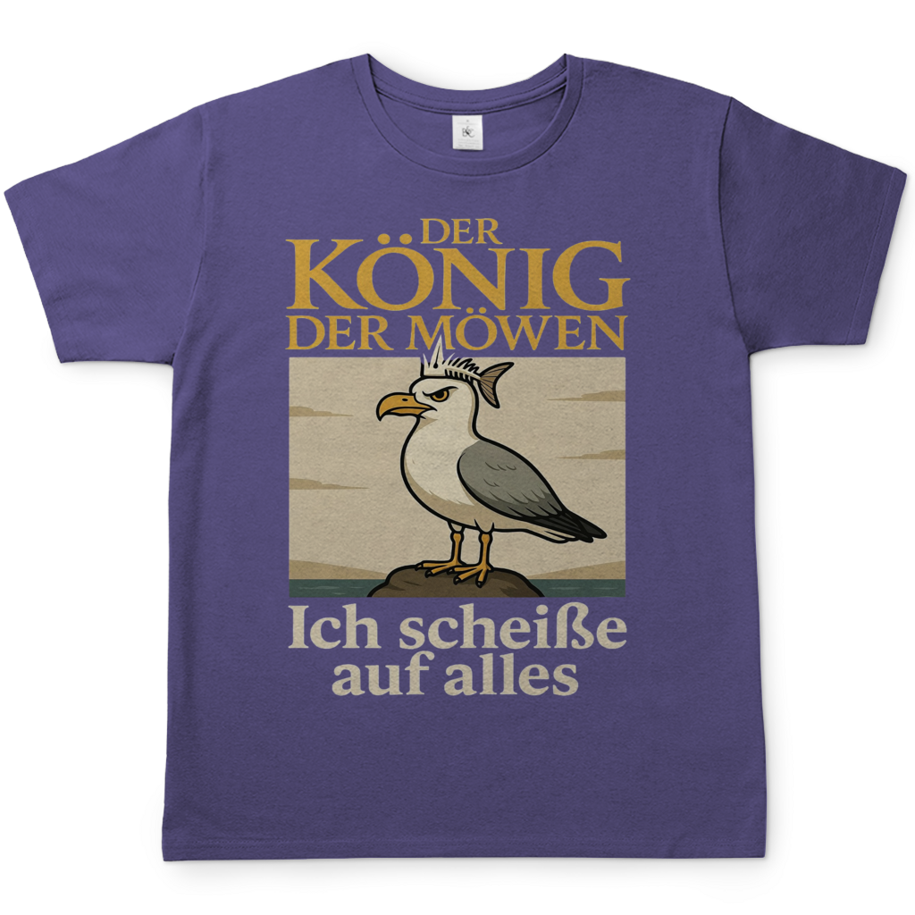 Der König der Möwen ich scheiße auf alles - Herren T-Shirt Millennial Lilac