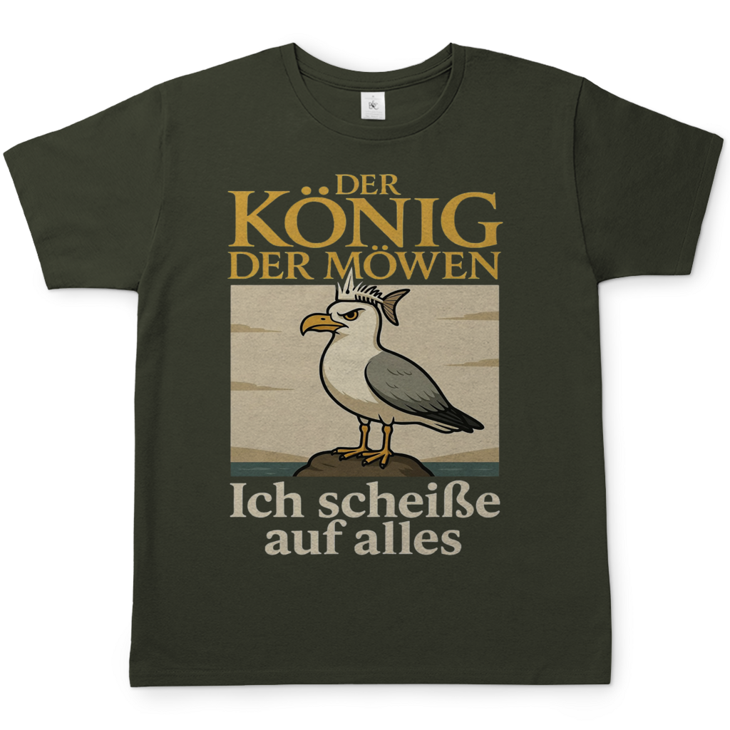 Der König der Möwen ich scheiße auf alles - Herren T-Shirt Urban Khaki