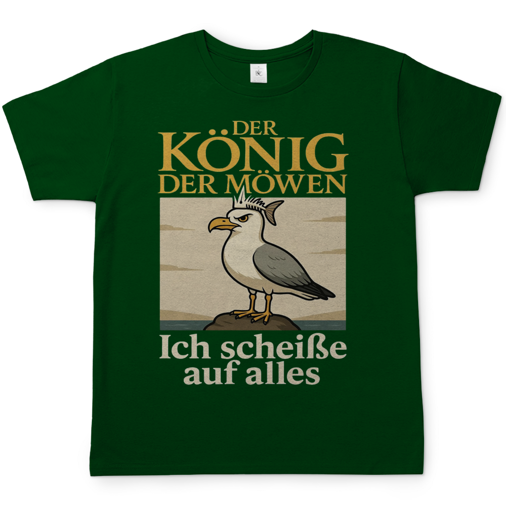 Der König der Möwen ich scheiße auf alles - Herren T-Shirt Bottle Green