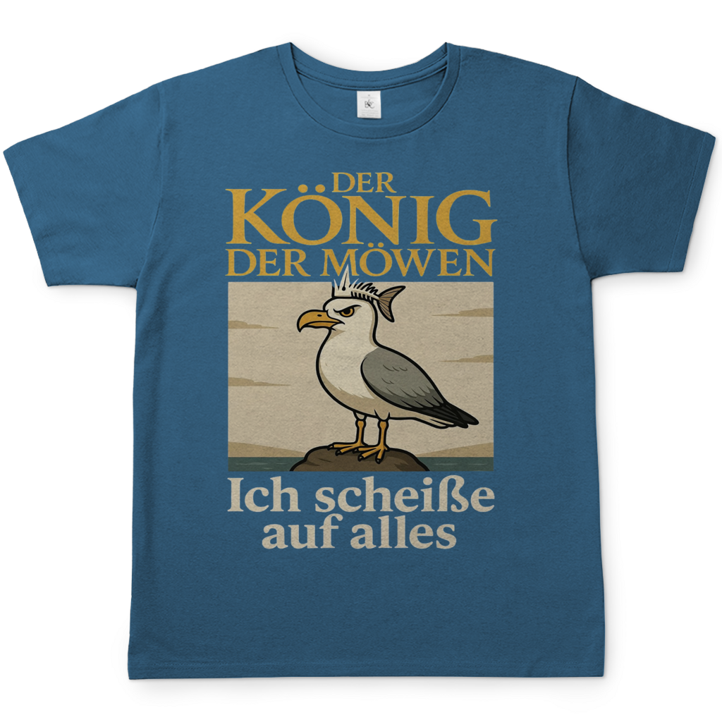 Der König der Möwen ich scheiße auf alles - Herren T-Shirt Stone Blue