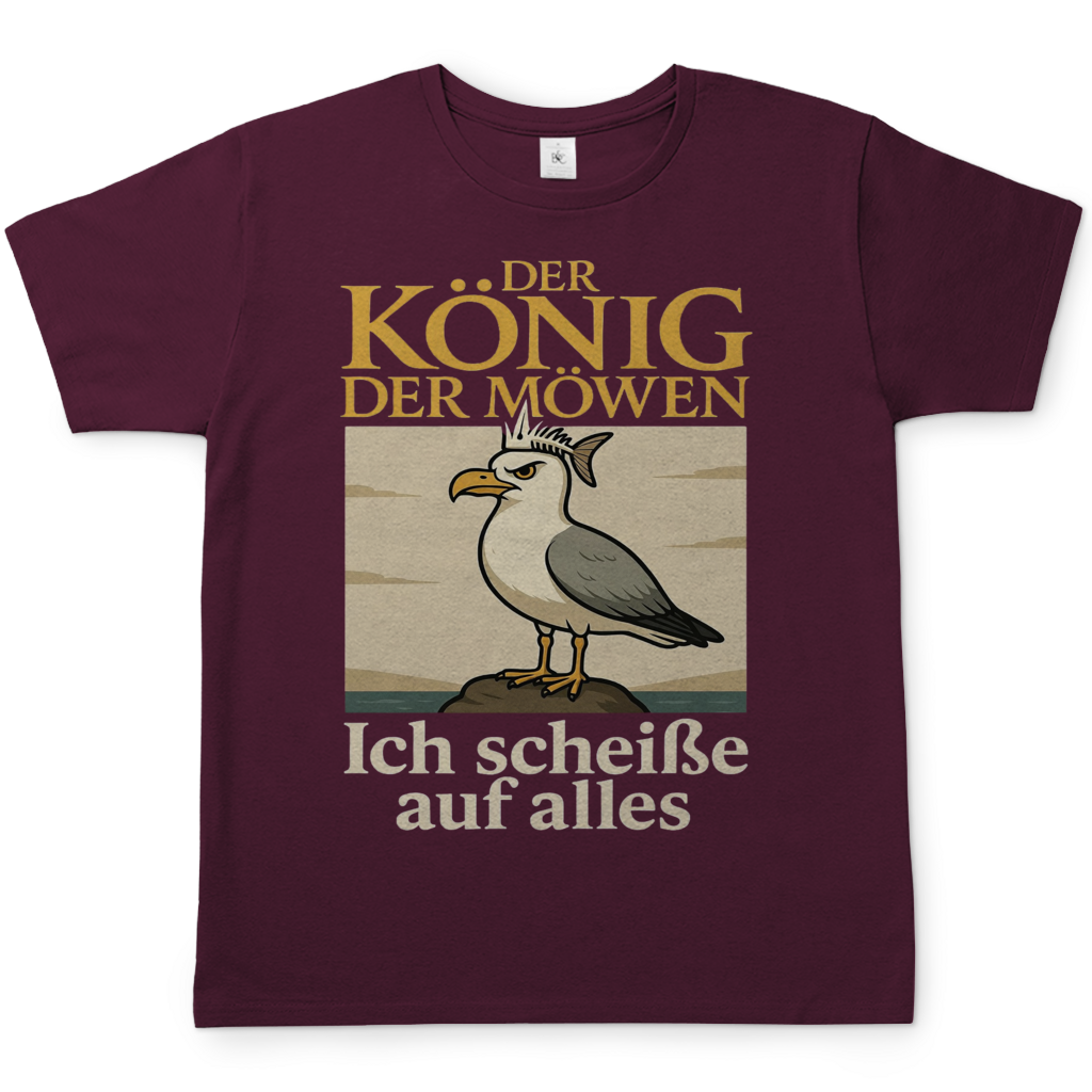 Der König der Möwen ich scheiße auf alles - Herren T-Shirt Burgundy