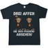 Drei Affen die sich fragend ansehen! - Herren T-Shirt Dark Grey Solid