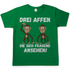 Drei Affen die sich fragend ansehen! - Herren T-Shirt Kelly Green