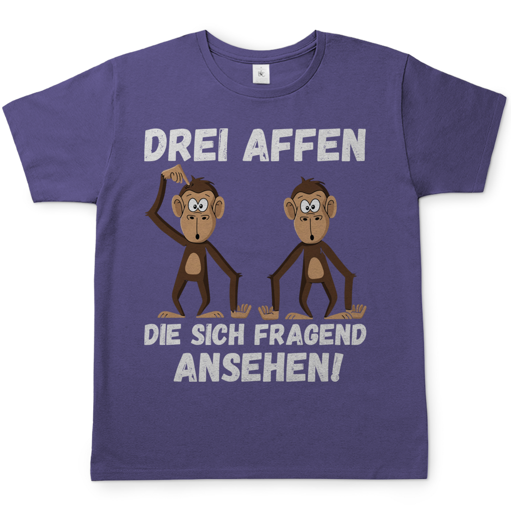 Drei Affen die sich fragend ansehen! - Herren T-Shirt Millennial Lilac