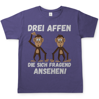 Drei Affen die sich fragend ansehen! - Herren T-Shirt Millennial Lilac