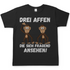 Drei Affen die sich fragend ansehen! - Herren T-Shirt Black