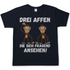 Drei Affen die sich fragend ansehen! - Herren T-Shirt Navy