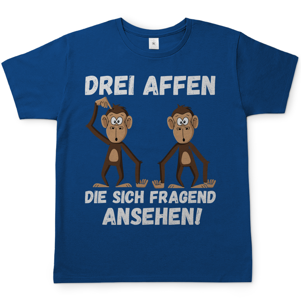 Drei Affen die sich fragend ansehen! - Herren T-Shirt Royal Blue