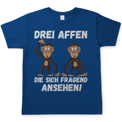 Drei Affen die sich fragend ansehen! - Herren T-Shirt Royal Blue