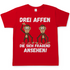 Drei Affen die sich fragend ansehen! - Herren T-Shirt Red