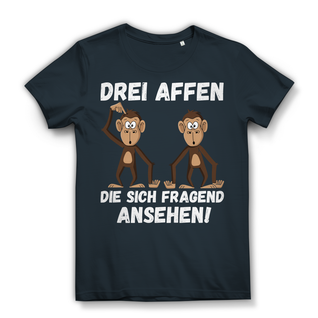 Drei Affen die sich fragend ansehen! - Damen Premium Bio T-Shirt Dark Grey