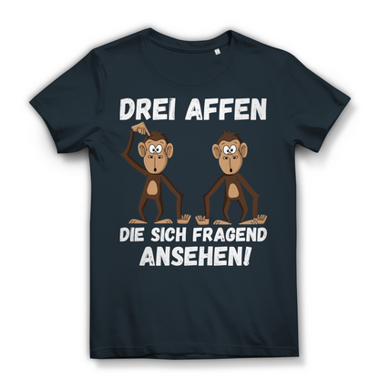 Drei Affen die sich fragend ansehen! - Damen Premium Bio T-Shirt Dark Grey