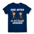 Drei Affen die sich fragend ansehen! - Damen Premium Bio T-Shirt Navy