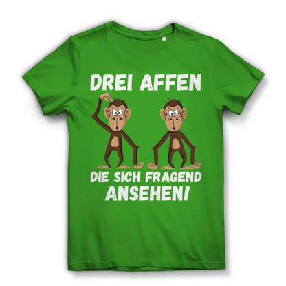 Drei Affen die sich fragend ansehen! - Damen Premium Bio T-Shirt Real Green