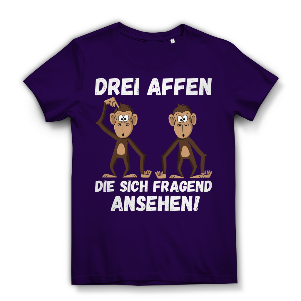 Drei Affen die sich fragend ansehen! - Damen Premium Bio T-Shirt Urban Purple