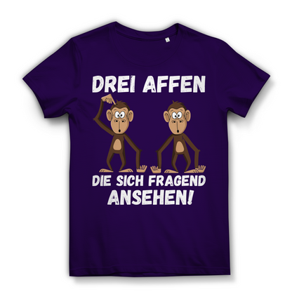 Drei Affen die sich fragend ansehen! - Damen Premium Bio T-Shirt Urban Purple