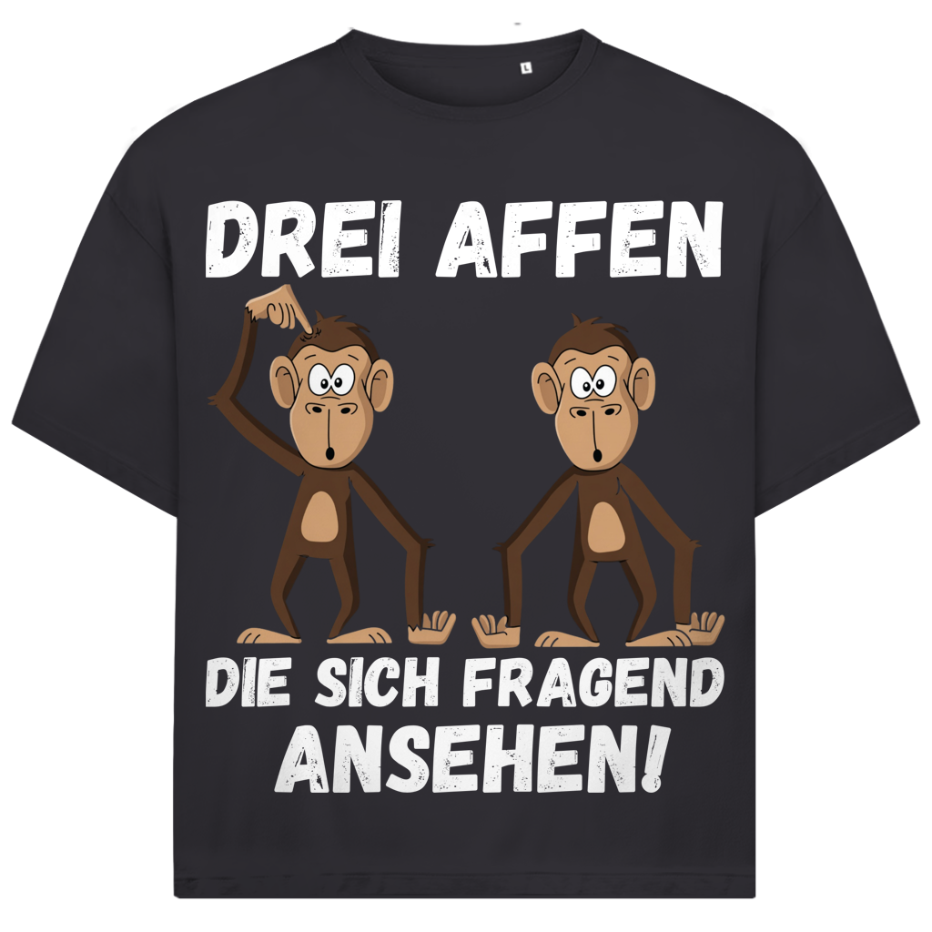 Drei Affen die sich fragend ansehen! - Jack and Jones Oversize T-Shirt Asphalt