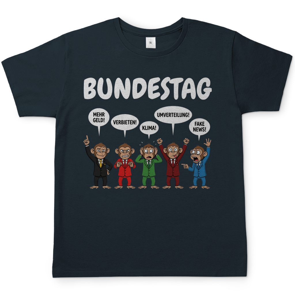 Bundestag voller Affen - Herren T-Shirt Dark Grey Solid