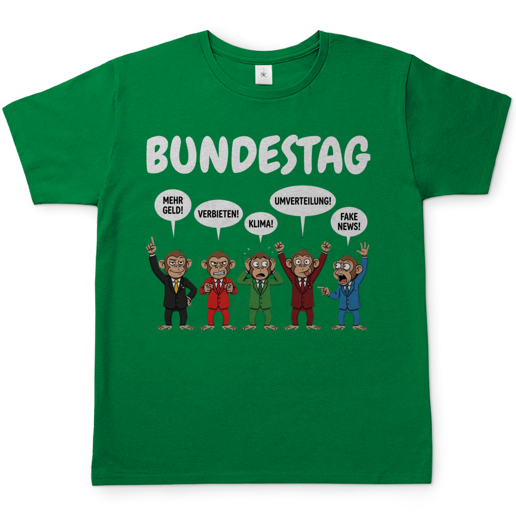 Bundestag voller Affen - Herren T-Shirt Kelly Green
