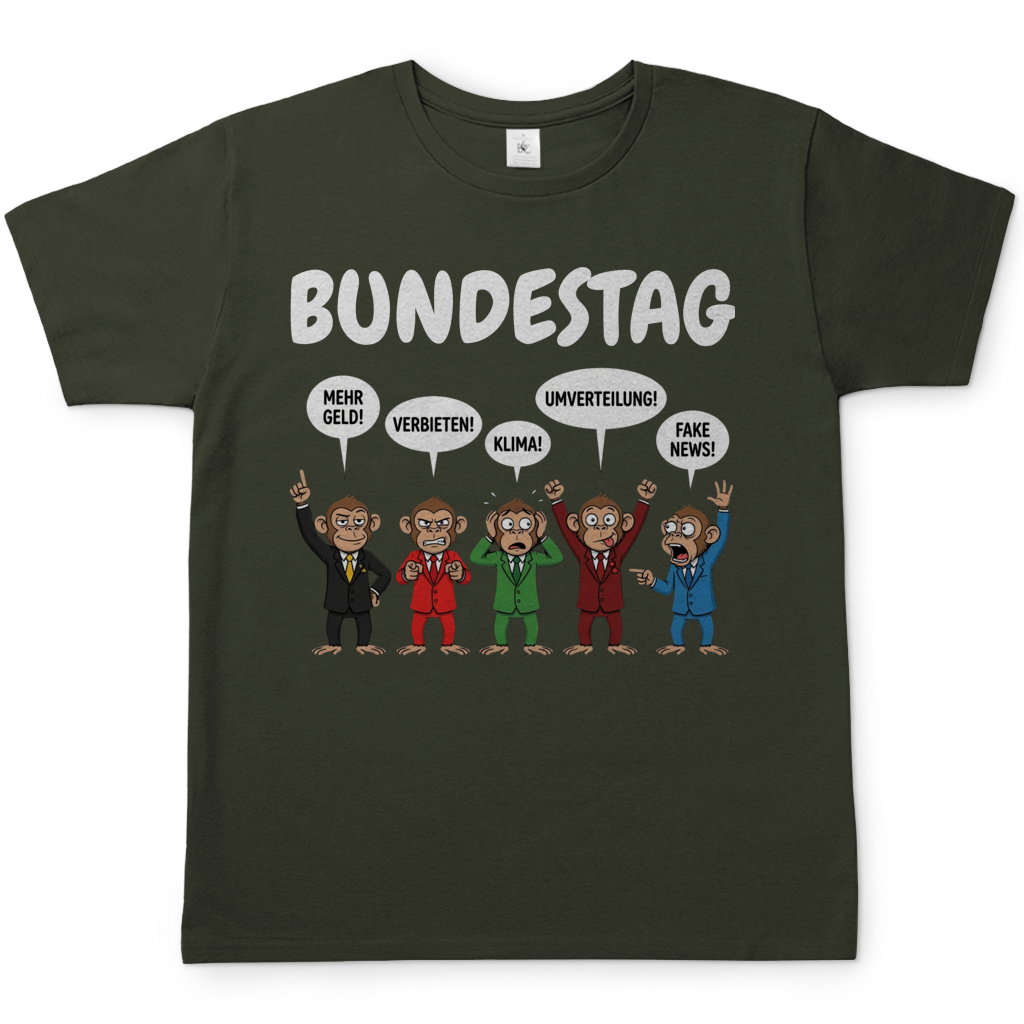 Bundestag voller Affen - Herren T-Shirt Urban Khaki
