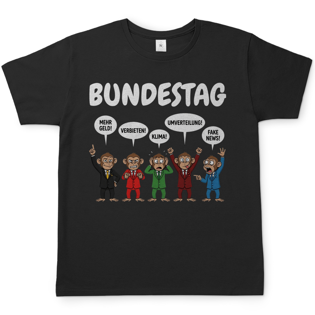 Bundestag voller Affen - Herren T-Shirt Black