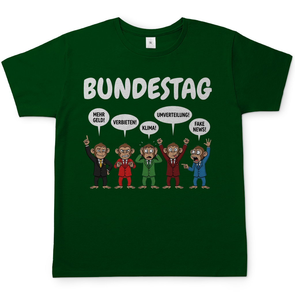 Bundestag voller Affen - Herren T-Shirt Bottle Green