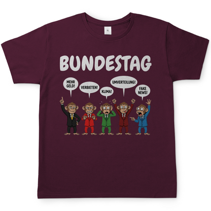 Bundestag voller Affen - Herren T-Shirt Burgundy
