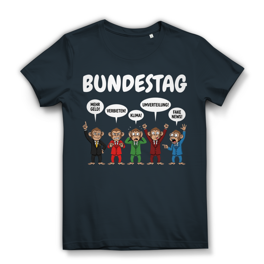 Bundestag voller Affen - Damen Premium Bio T-Shirt Dark Grey