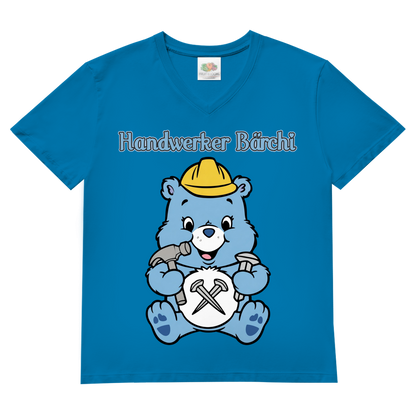 Handwerker Bärchi - Glücksbärchi - Herren V-Neck T-Shirt Azure Blue