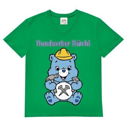 Handwerker Bärchi - Glücksbärchi - Herren V-Neck T-Shirt Kelly Green