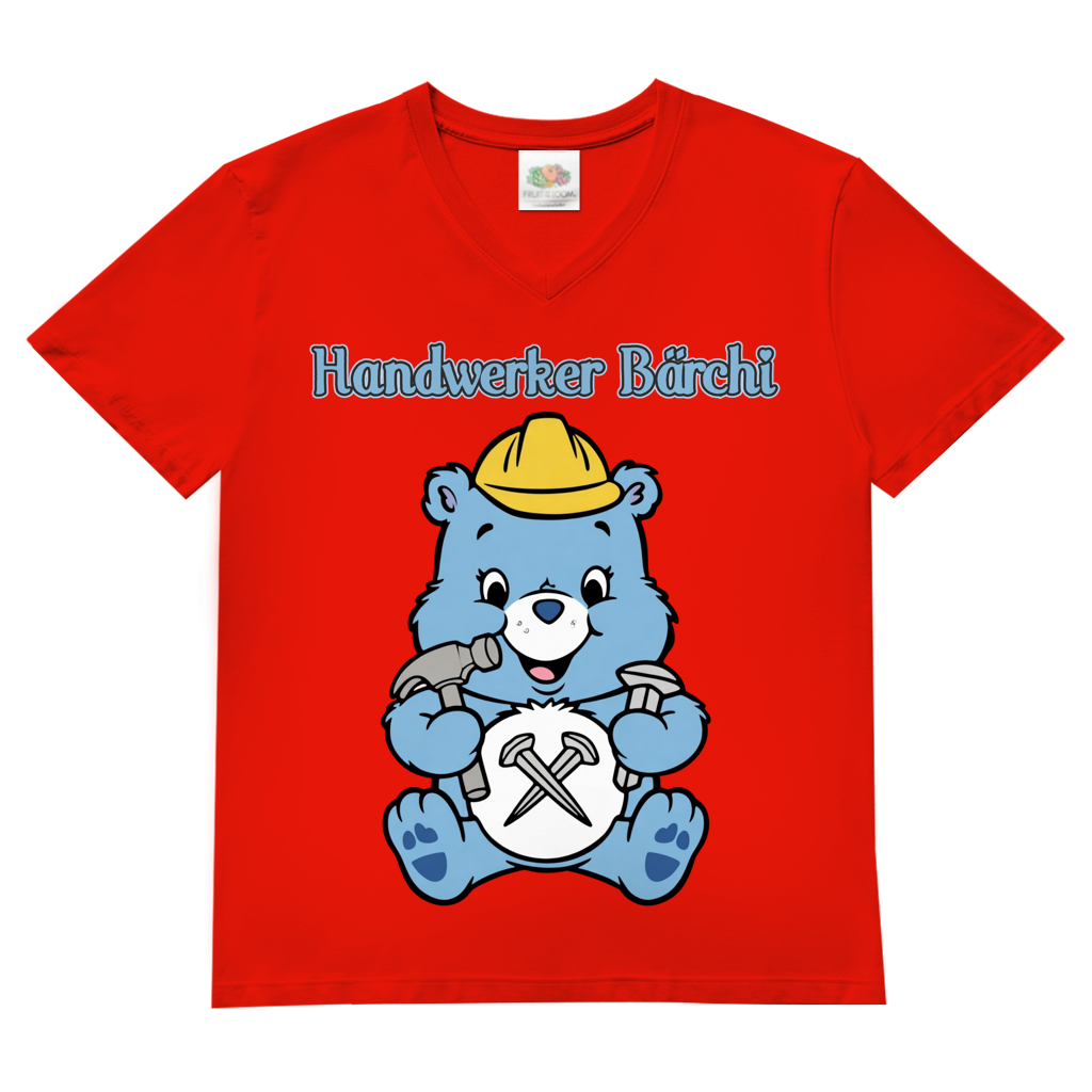 Handwerker Bärchi - Glücksbärchi - Herren V-Neck T-Shirt Red