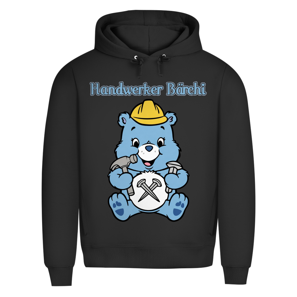 Handwerker Bärchi - Glücksbärchi - Herren Premium Bio Hoodie Black Pure