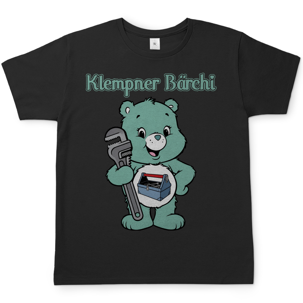 Klempner Bärchi - Glücksbärchi - Herren T-Shirt Black