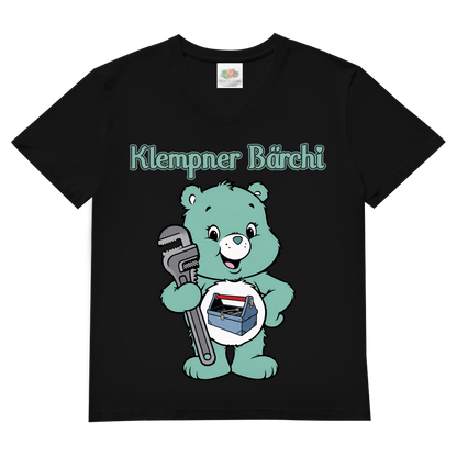 Klempner Bärchi - Glücksbärchi - Herren V-Neck T-Shirt Black