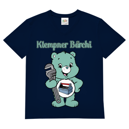Klempner Bärchi - Glücksbärchi - Herren V-Neck T-Shirt Navy